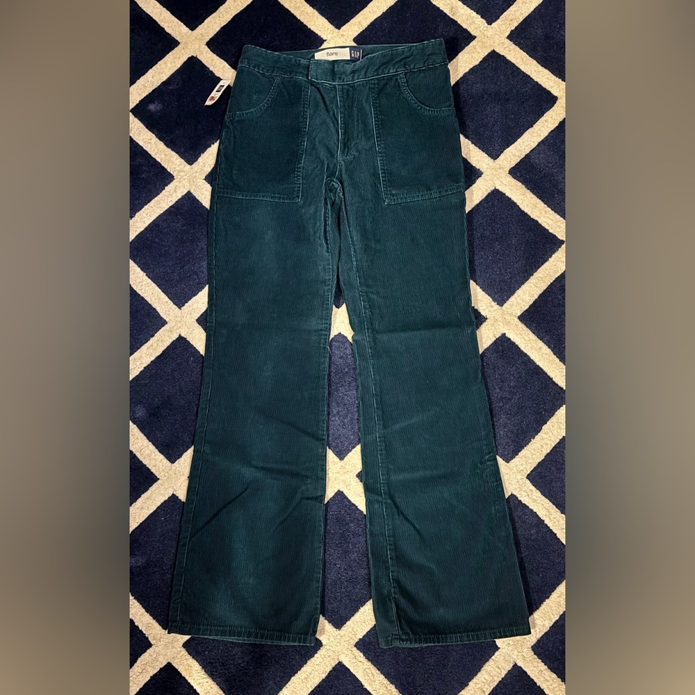 NEW GAP Women's Dark Turquoise Jade Green Corduroy Bootcut Flare Jeans Ladies 6